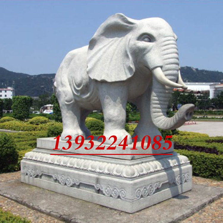 汉白玉大象供应   曲阳石雕定制